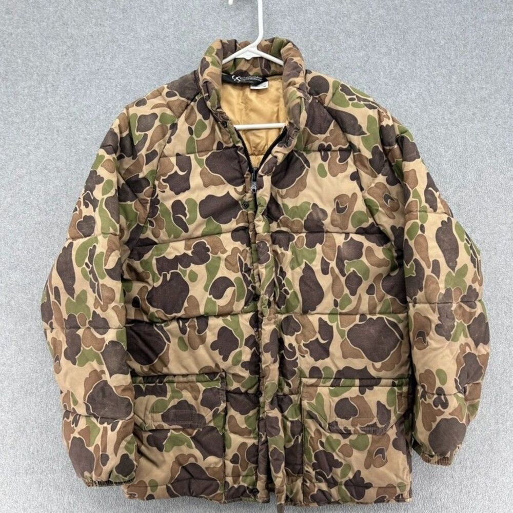 Vintage Columbia Sportswear Mens Medium Mushroom Camo Hunting Jacket 80s